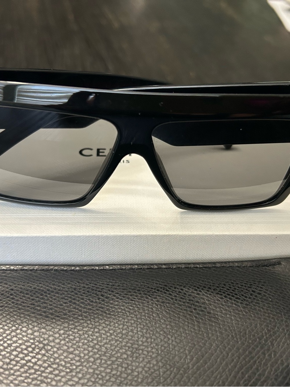 Celine Black Sunglass-Style VR/AR Shield with Smoked Lenses